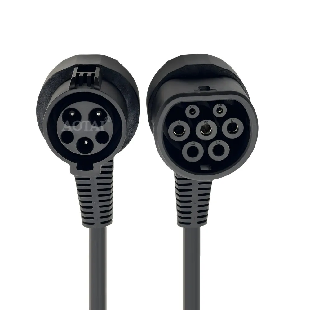 AOTAI J1772 to Type 2 EV Charging Extension Cable Adapter, SAE J1772 to IEC 62196 Type 2 Design for Type 2 EVs