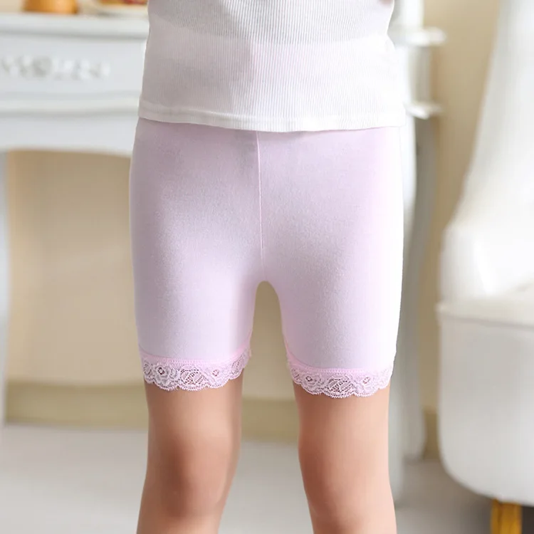 Summer New Super Soft Girls Pants Anti Light Modal Breathable Safety Panties Stretchy Lace Student Girls Legging Shorts