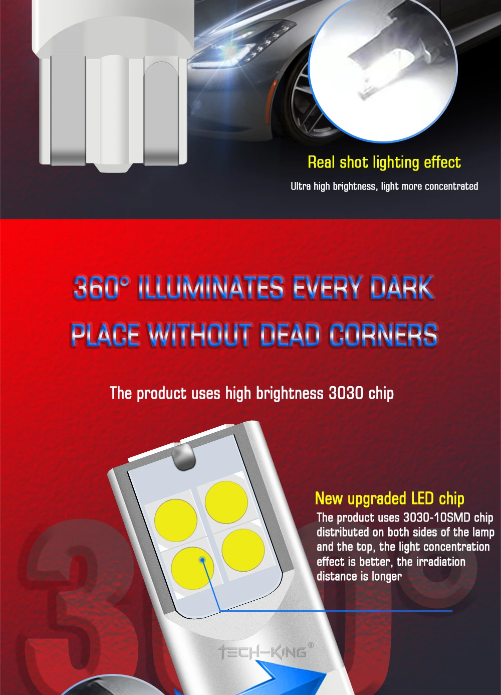 Car Led T1012-24V W5W bulb 3030 10SMD 6000K White Yellow Auto License Plate Lamp Dome Light Reading DRL High brightness Bulb