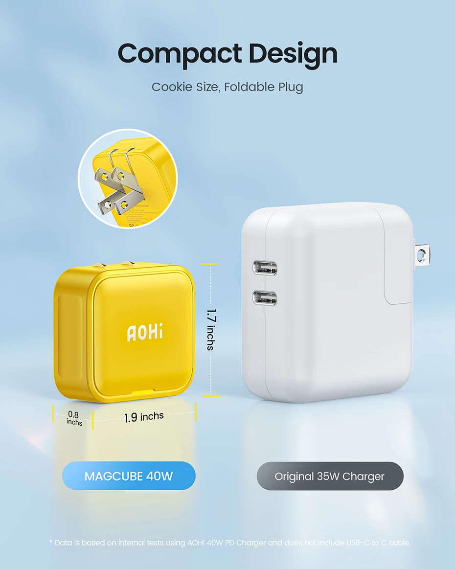 Aohi Magcube 40w Usb C Charger Fast Charging Foldable Charger Dual Type