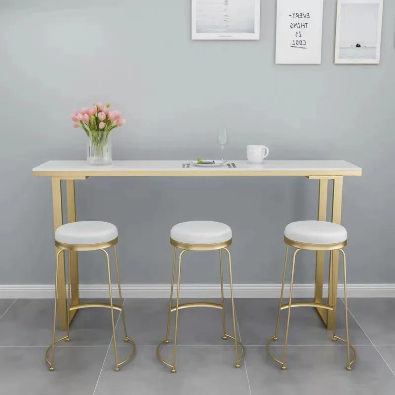 Household bar Tables and Chairs Simple Against the Wall Long bar Table Outdoor Balcony Milk Tea Shop High Foot Table