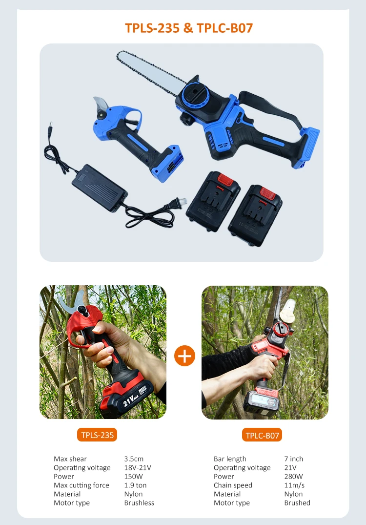 Combination Cordless Electric Pruner Battery Chainsaw Electronic Tool