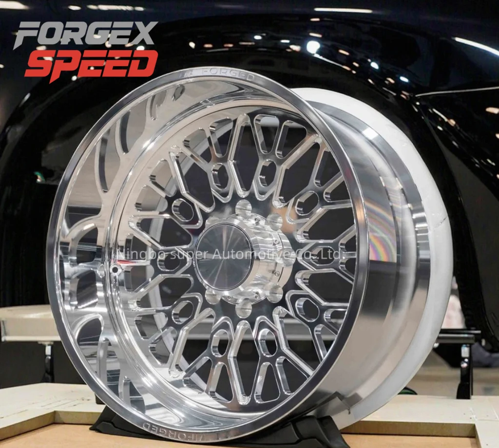 Forgex Polished Deep Lip Forged Alloy Wheel 24X14 Rim for Truck Ford F150 F250 F350 Silverado1500 3500 Ram 6x139.7 8x180 8x165.1