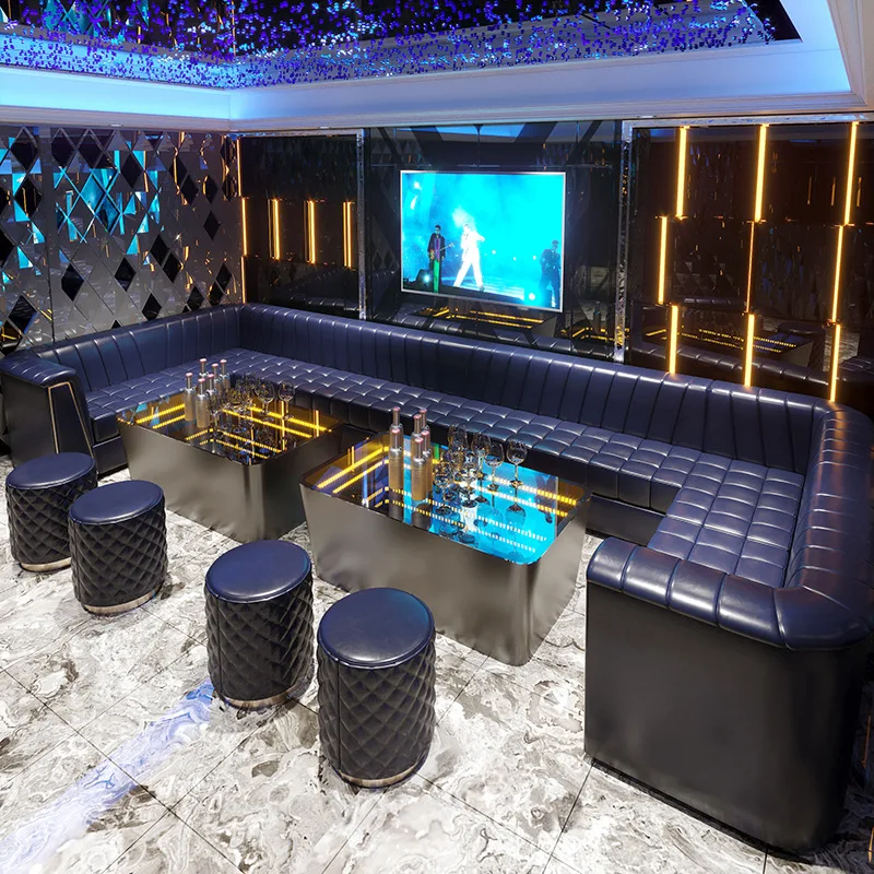 Pub Sofa Seat Modern L Shape Bar Booth Sofa Seating Button Tufted Fully