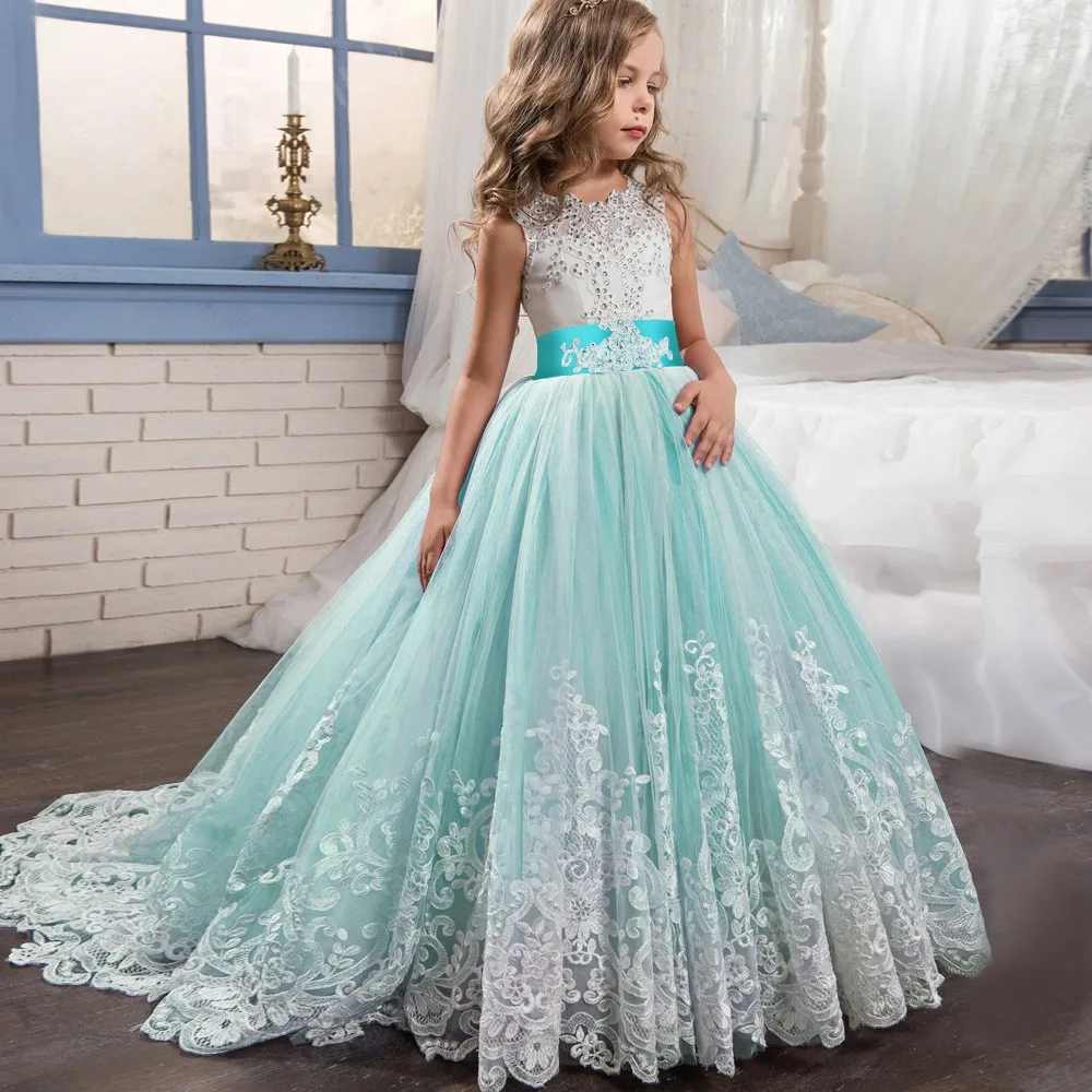 Patchwork Lace Girl's Princess Dress - Perfect for Parties Patchwork Lace Girl's Princess Dress - Perfect for Parties