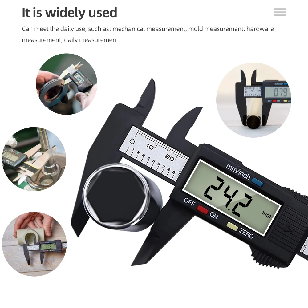 Digital Vernier Caliper 0-150 Mm 6 Inch Lcd Screen Measuring Tool ...