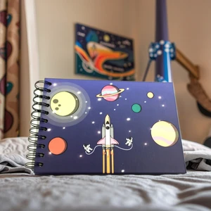 Paper Hardcover Spiral Bound 4x6 DIY Self Stick Scrapbook Photo Album for Boys