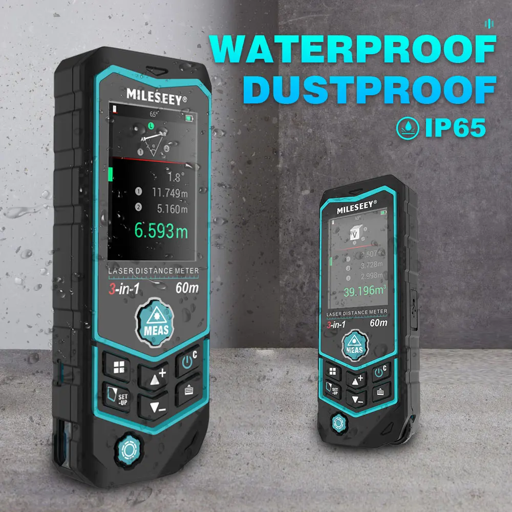 Mileseey R2b Ip65 Roller Measurement Laser Measure Distance Meter Laser ...
