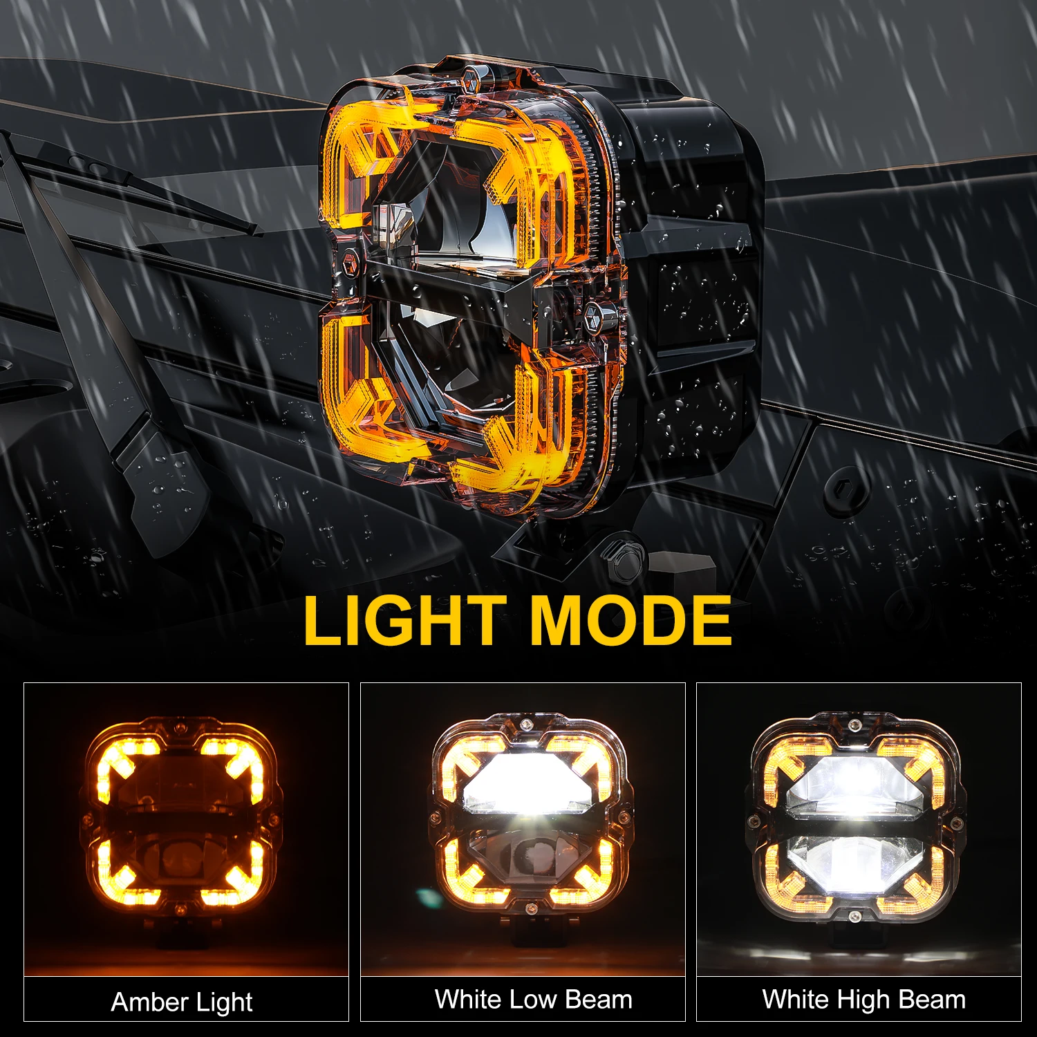 LOYO Amber DRL LED Spot Light Pods Lamp Square Work Fog Light for Truck  Pickup SUV ATV UTV Boat Offroad LED Driving Lights| Alibaba.com