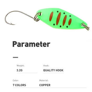 CHEERY 3.2g Colored Spoons Lures Single Hook Metal Casting Jig Lures Fishing Artificial Luminous Bait Spoon Fishing Lure – Metal Jig – view 3