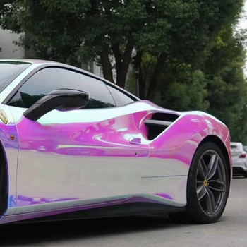 High Quality Holographiic Iredescent Reflective Vinyl Wrap Chrome Colour For Cars Self Adhesive