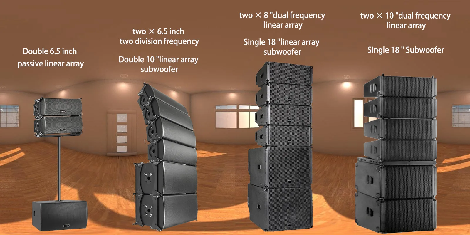 Pa System Outdoor Concert Sound Equipment Dual 10 Inch Passive Line