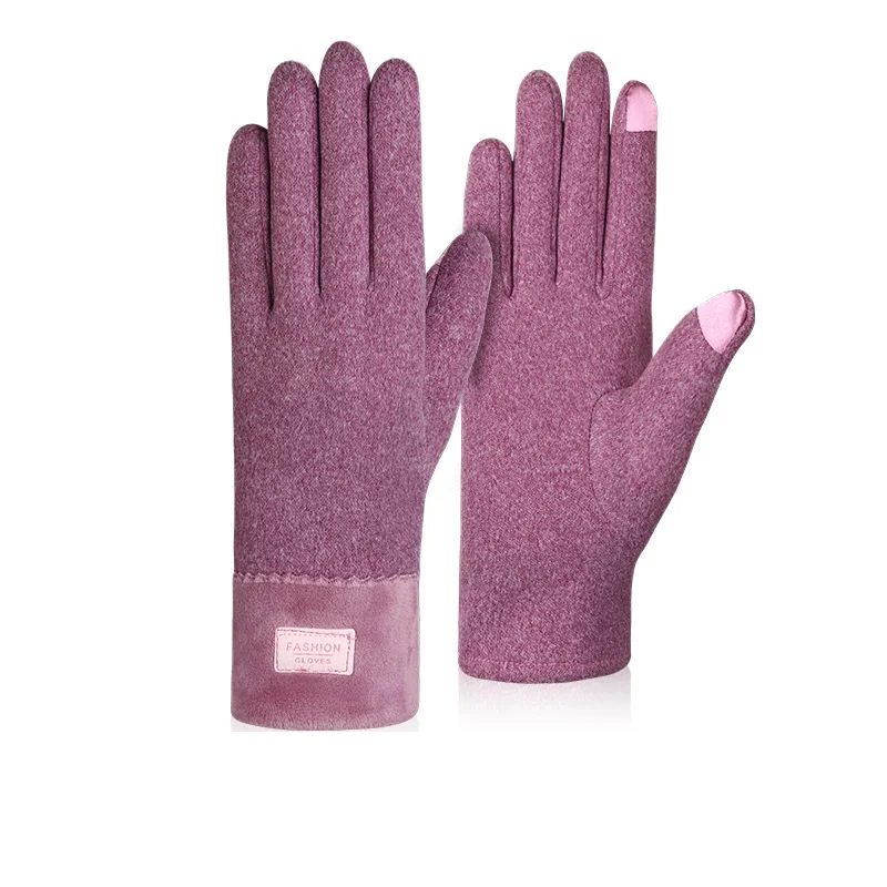 Женские зимние модные мягкие плюшевые перчатки для езды на велосипеде