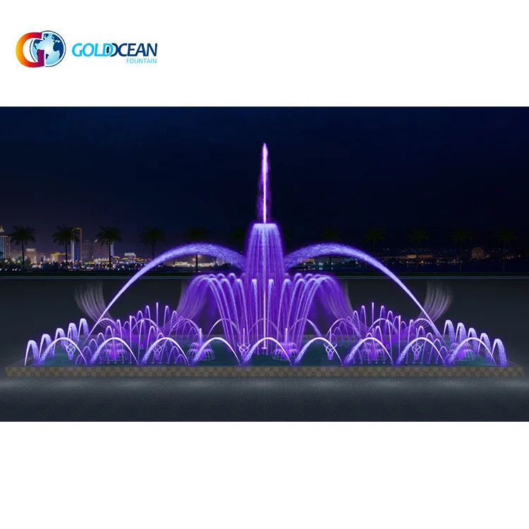 Открытый каменный бассейн Сад Декоративные 15x10 м музыкальные танцевальные фонтаны