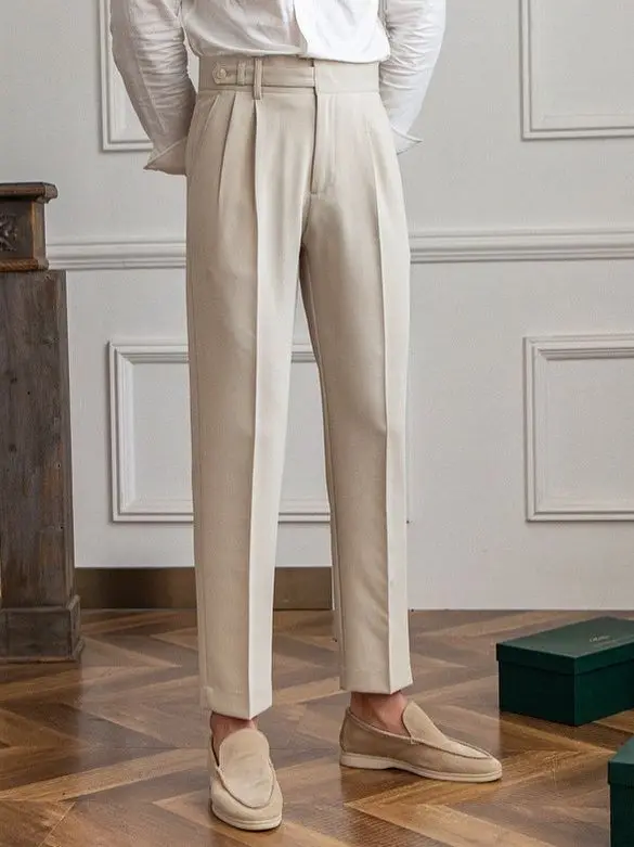 MCP059 Spring and Summer Casual Dress Pants Men's Paris Buckle Straight Leg Business Small Suit Pants MCP059 Spring and Summer Casual Dress Pants Men's Paris Buckle Straight Leg Business Small Suit Pants