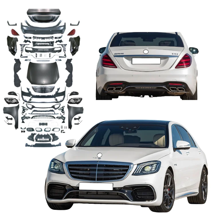 Body Kit For Mercedes Benz S Class W221 Modified To W222 S63 AMG Model Front And Rear Bumpers
