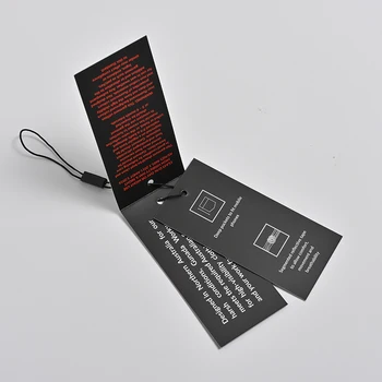 Custom Luxury Own Logo Sustainable Fashion Printing Swing Paper Hang Tags for Own Brand Clothing and Bags