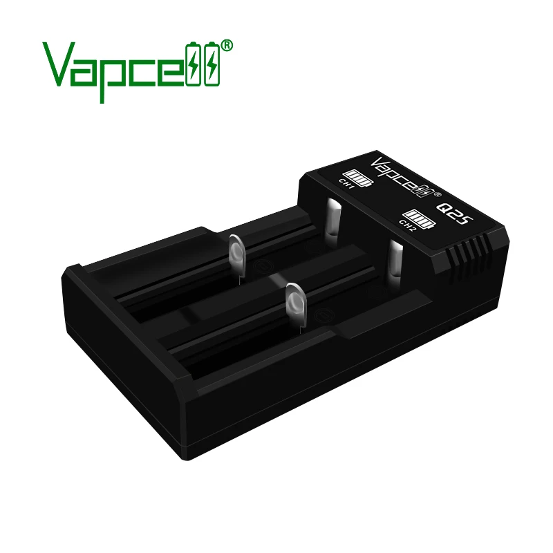 Vapcell Q2 charger Upgraded version Q2S 1A 2 Slots 3.7V input 5v 2a USB Charger for 21700 18650 Li-ion Rechargeable Battery