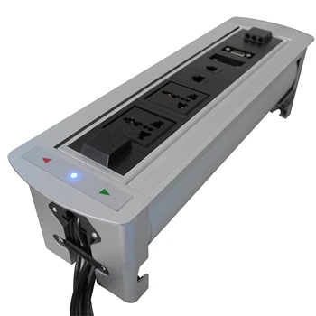 Conference Tabletop Hidden Desk Electric Rotating Power Outlet Box ...
