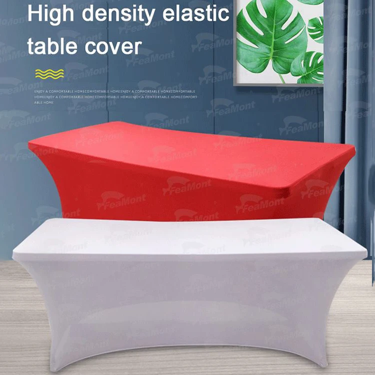 FEAMONT Rectangle Blue Stretch Table Cover Blue Cloth Table Cloths Spandex Polyester Customized Color Spandex Table Cloths