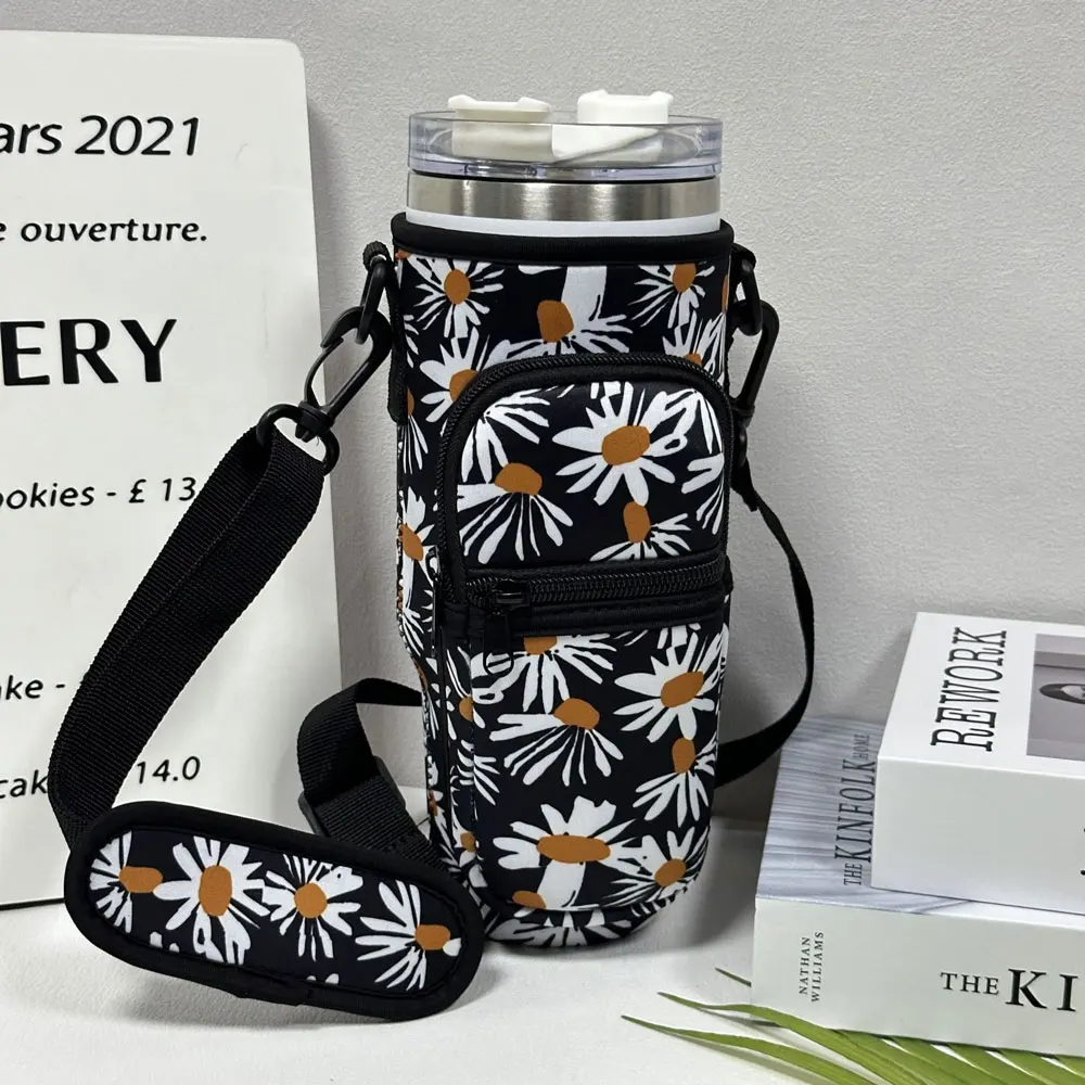 Custom Travel Sleeve Pouch Bag For Stanley Cup 40Oz With Handle 30Oz Tumbler Water Bottle Thermal Case Phone Adjustable Strap details