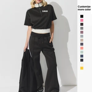 Unisex Custom Logo Gym Jogging Hiking Streetwear Sweatshirt and Pants Set Summer Screen Print Tracksuit
