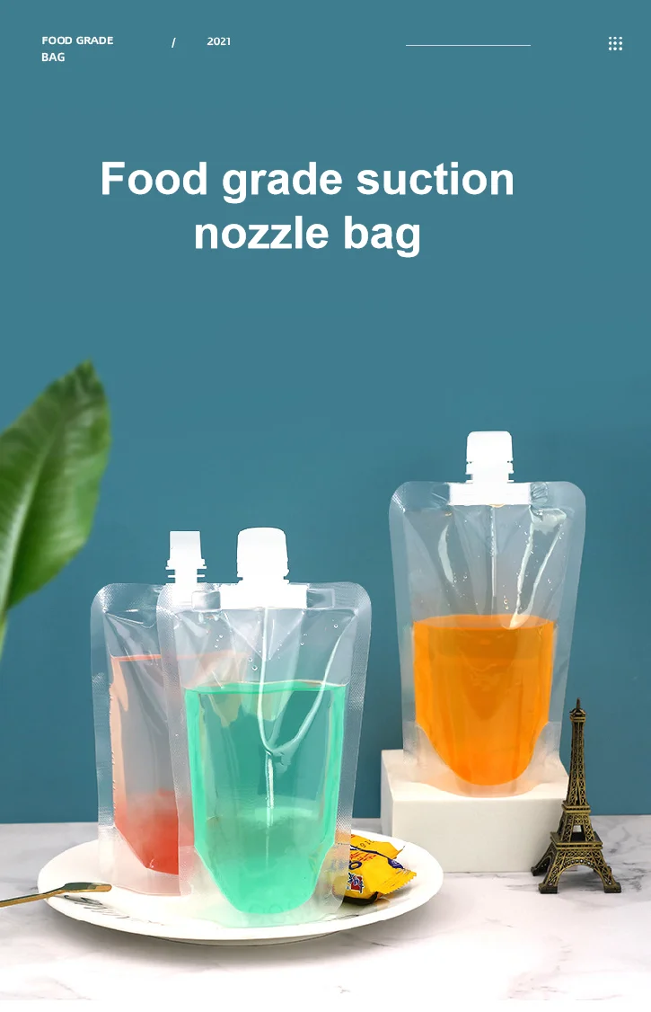 Horizontal Octagonal sealed Transparent Self Sealing Tote Bag, Plastic Leisure Food Dry Goods Hand-held Packaging Bag