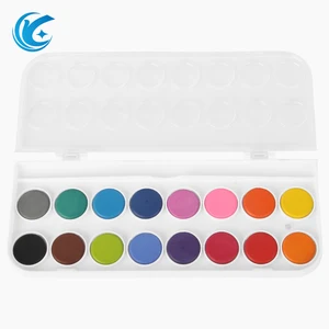 16-Color Watercolor Paint Set with Pocket Metal Ring Brush for Students Kids Beginners Use on Canvas Paper School Projects