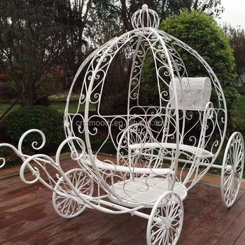 Mobile design white metal iron cinderella wedding pumpkin carriage