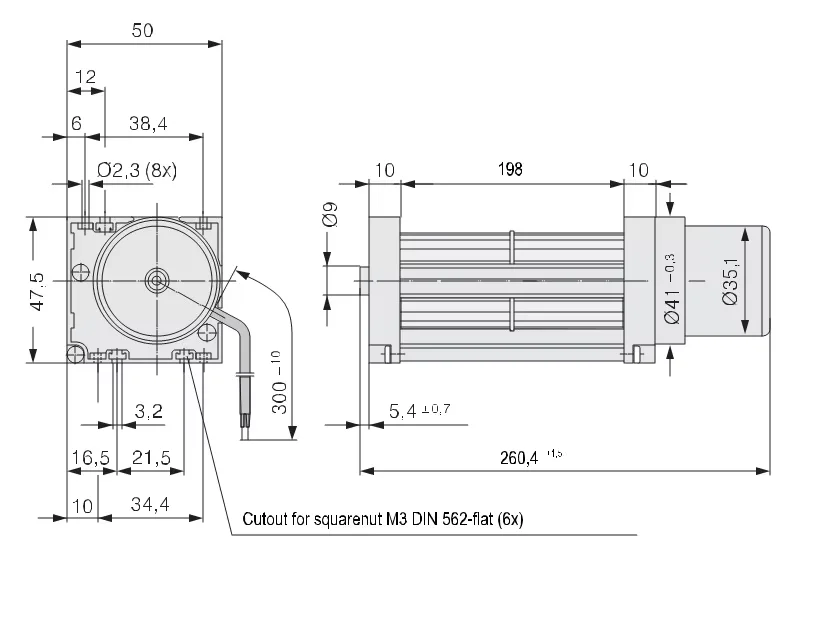 Medical Equipment Fan, QG030-148/14, DC24V, 6.2W, 0.255A - detail 10