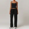 Black Vest + long sweatpants