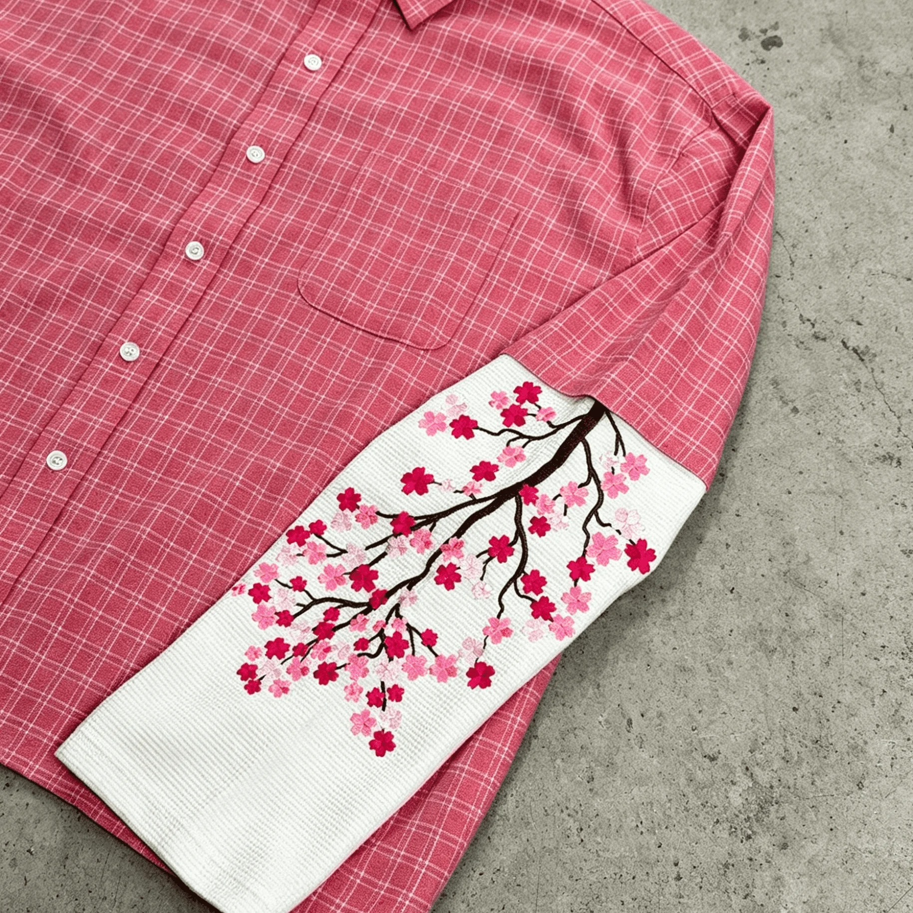 Men Custom Boxy Fit Long Sleeve Plaid Embroidery Streetwear Shirts 100% Cotton Anti-Wrinkle Breathable Quick Dry OEM Service gallery 4