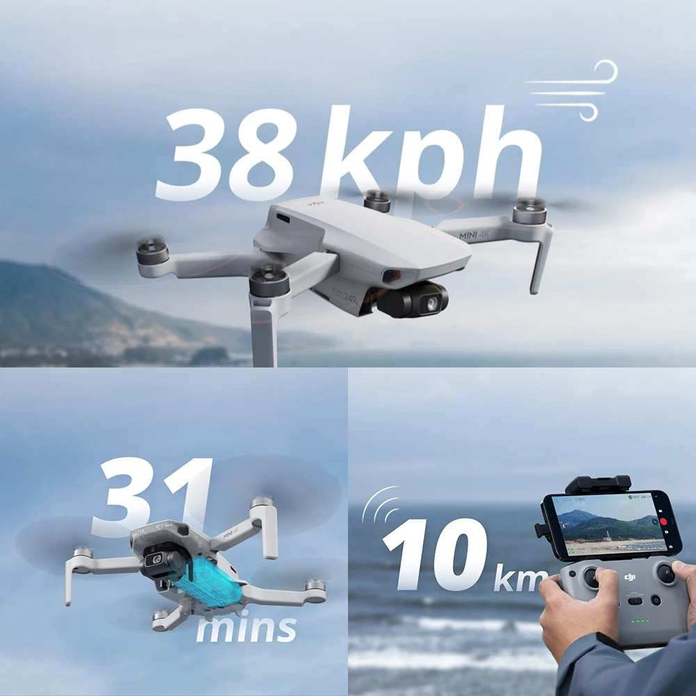 DJI Nuevos Drones DJI Mini SE Fly More Combo 2,7 K Video 10km HD  Transmisión de video Cámara cardán de ejes 20 minutos de vuelo