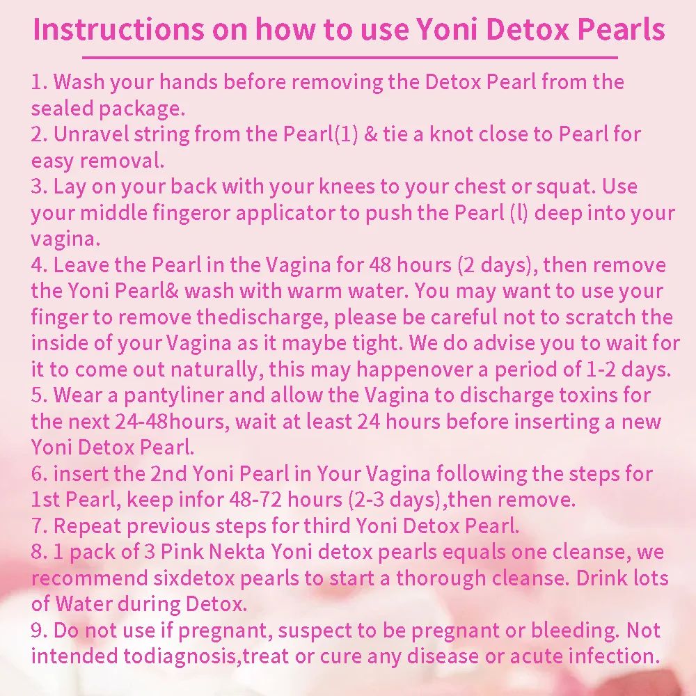 Original Yoni Detox Pearls 100% Natural Vaginal Cleansing Tampons with ...