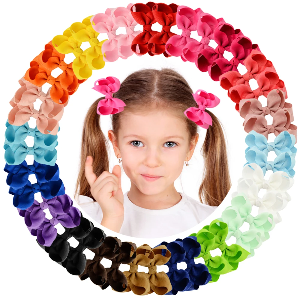 40 Kinds Boutique Girls Hair Bows Hair Barrettes Ribbons and Bows Clips Hair Accessories for Little girls Kids 
