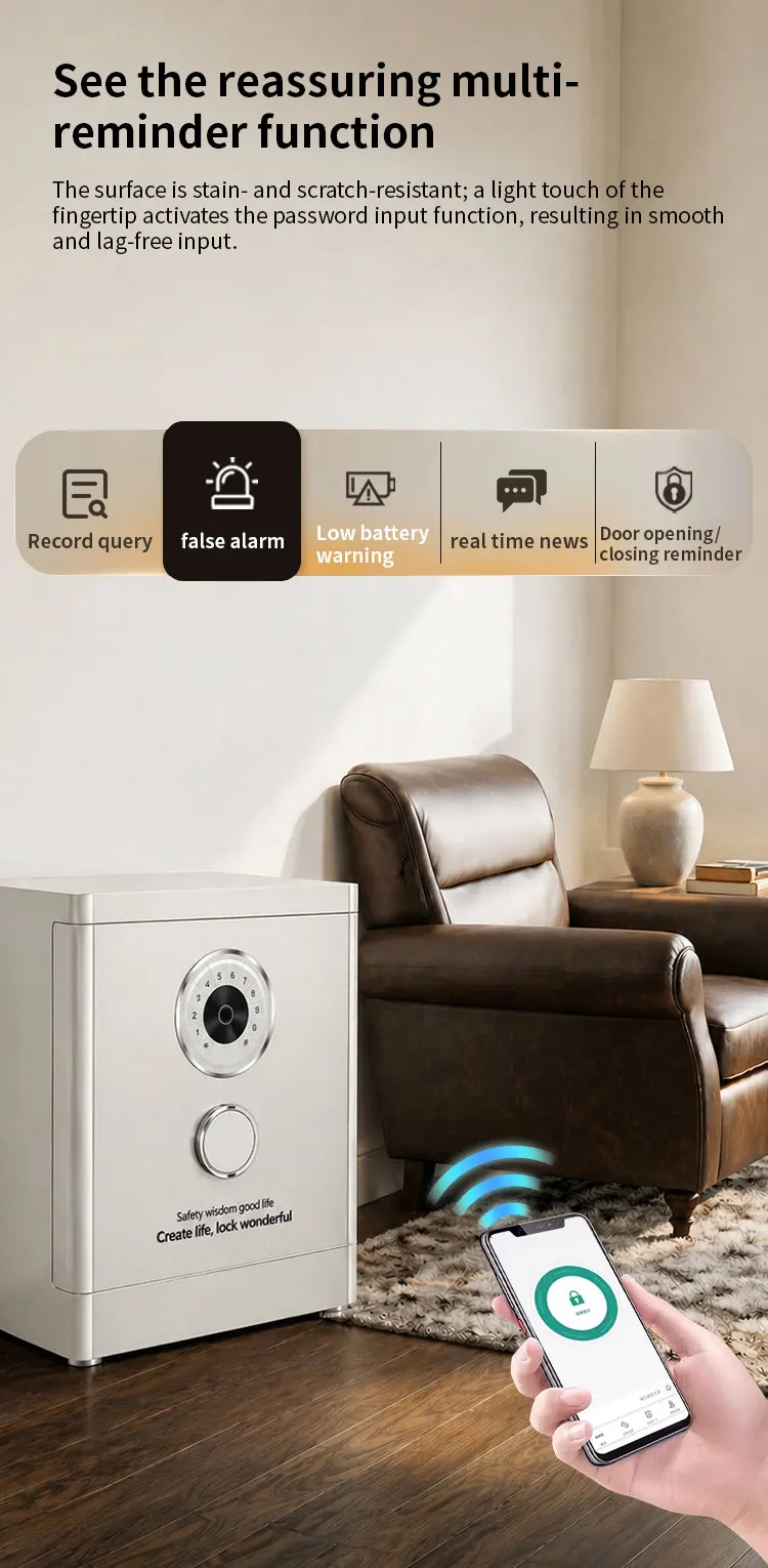 product ceqsafe tuya app wifi biometric fingerprint digital safe box heavy security steel money electronic safes for home office hotel858-8