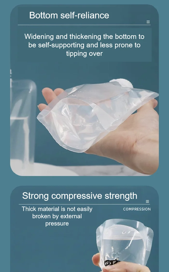 Horizontal Octagonal sealed Transparent Self Sealing Tote Bag, Plastic Leisure Food Dry Goods Hand-held Packaging Bag