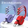 Red 3 in 1 USB cable
