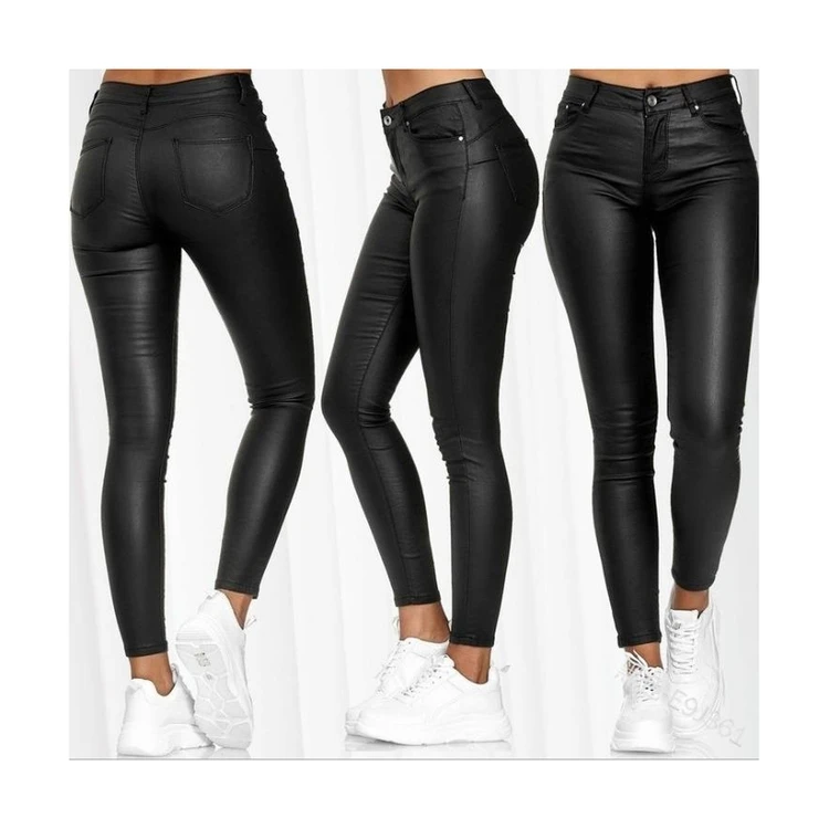 New hot sales anti pilling anti wrinkle pu leather pants for women