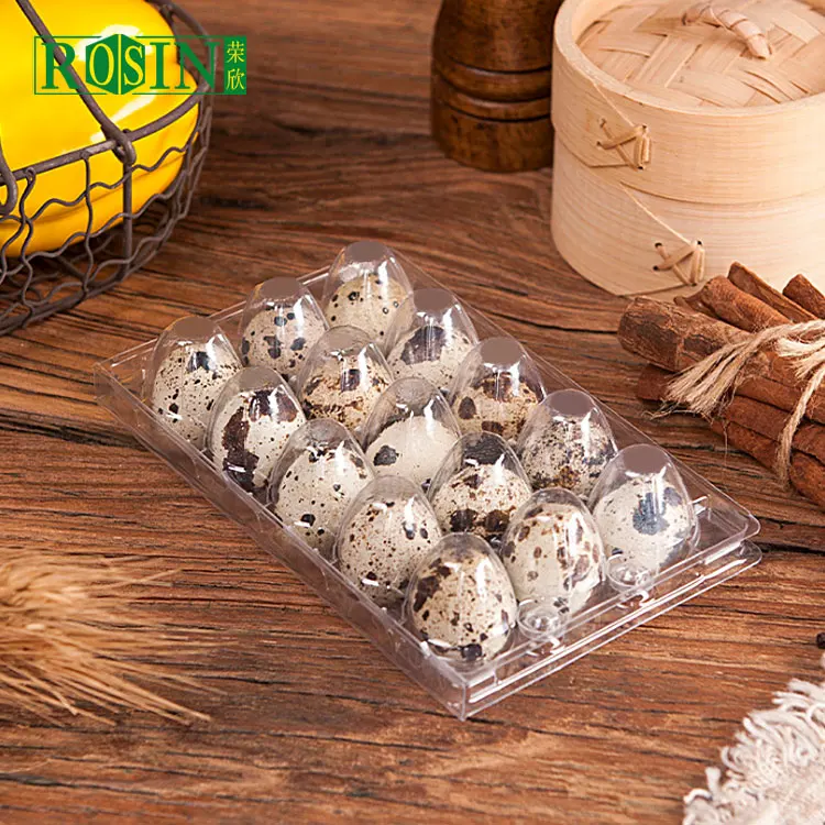Customized Disposable Transparent 24 Compartment Plastic Blister Egg Tray for Quail Egg China Tray Molds with Chicken Duck Egg