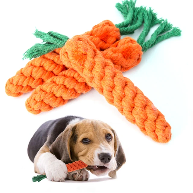 Uniperor High Quality Pet Dog Toy Carrot Shape Rope Teeth Cleaning Outdoor Fun Training Puppy Chew Toys