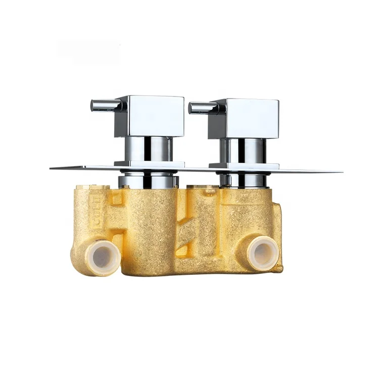 Modern Brass Square Dual Function Concealed Thermostatic Shower System With Riser Kit factory