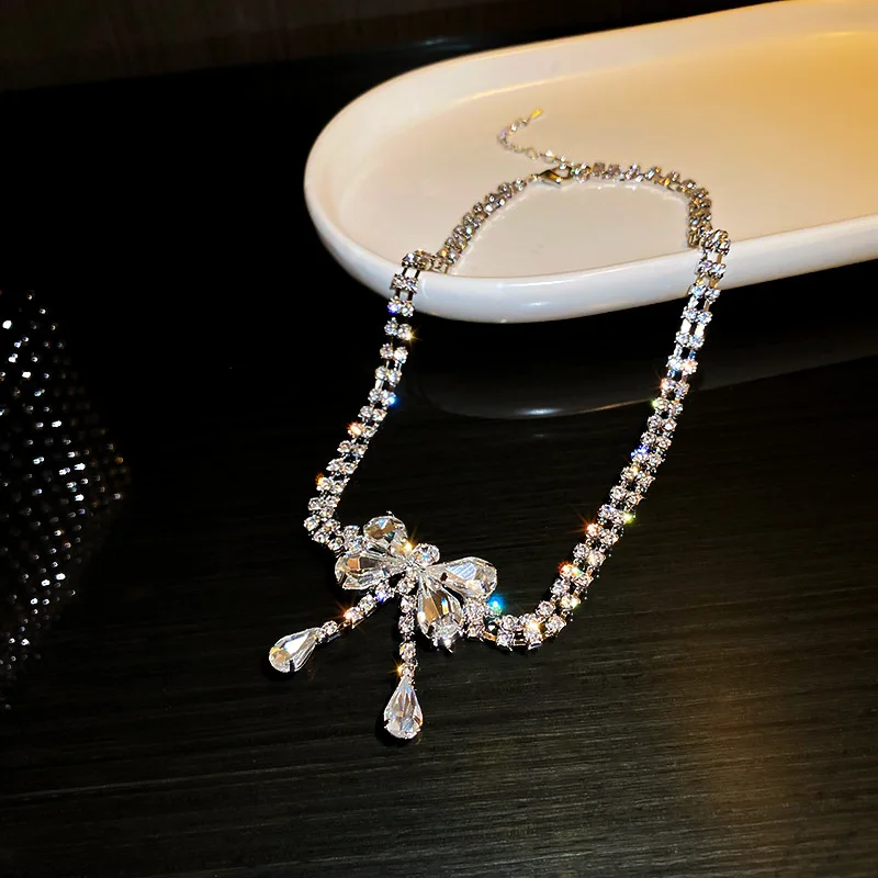 Crystal Butterfly Pendant Necklace