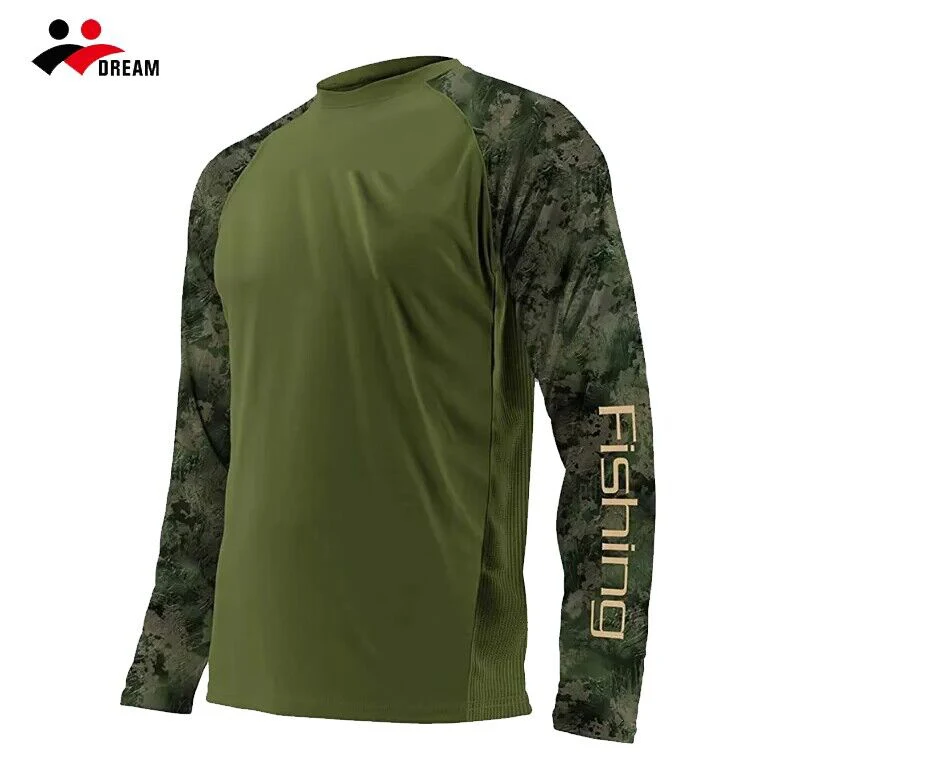 Personalizzato UPF50+ Protezione solare Assorbimento dell'umidità Poliestere Spandex Abbigliamento da pesca Manica lunga da uomo Maglia ventilata UV Pesca833_voghion.com
