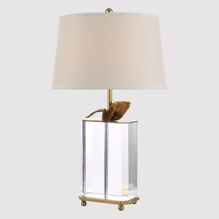 Fashion Modern Art Deco Solid Brass Home Goods Luxury Crystal Table Lamp for Wholesale
