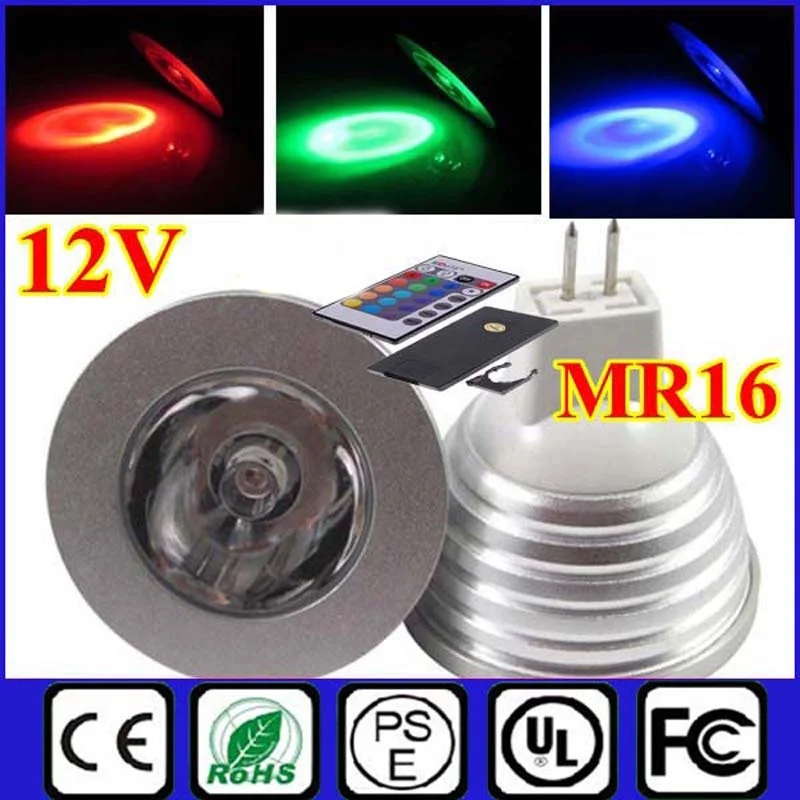 3W LED RGB Bulb 7 Color Changing Light Remote Control Rgb Spotlight 12v Spot Led Lights