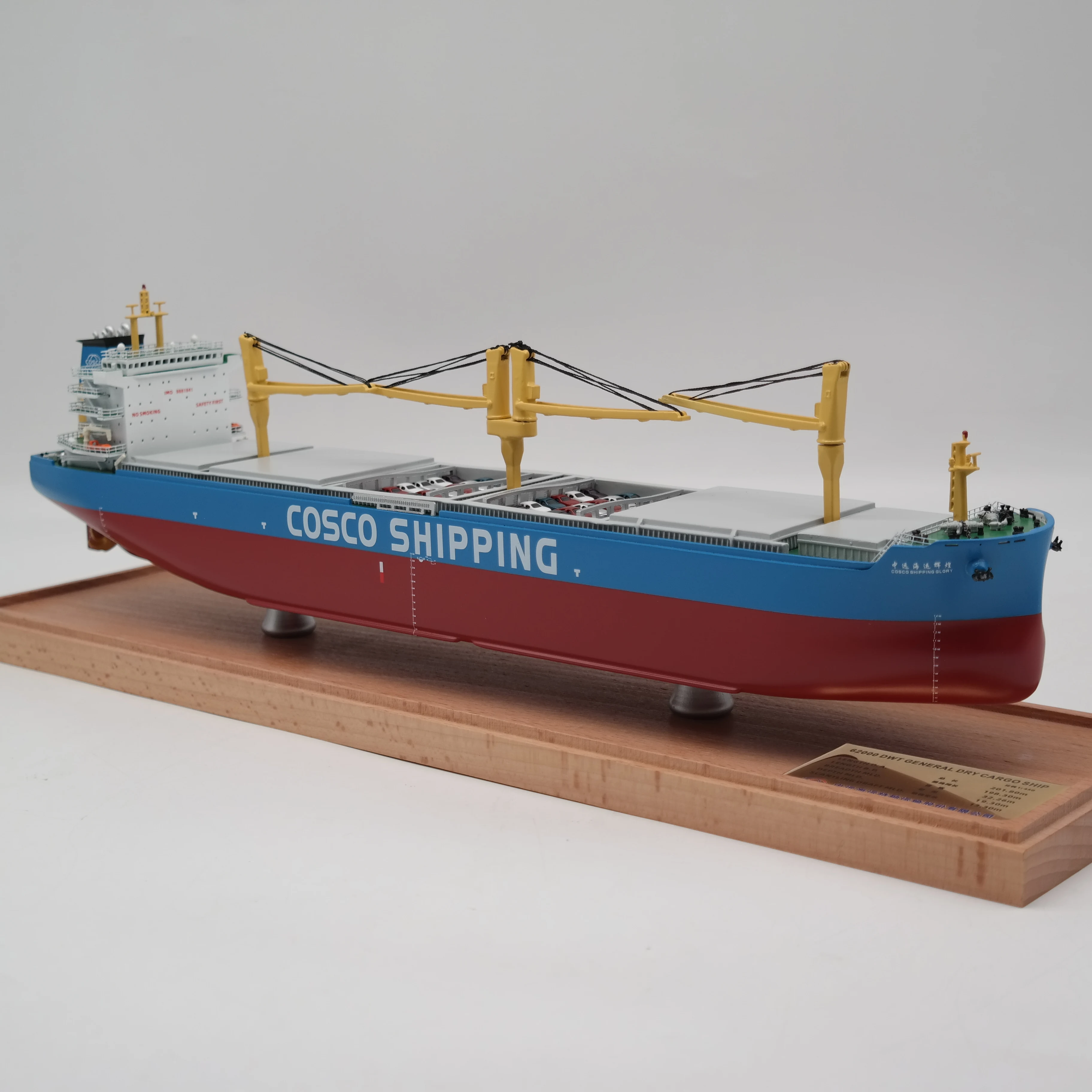 X O.A.S Customized 35cm Bulk Carrier Ship Model Factory Hobby Display Cases