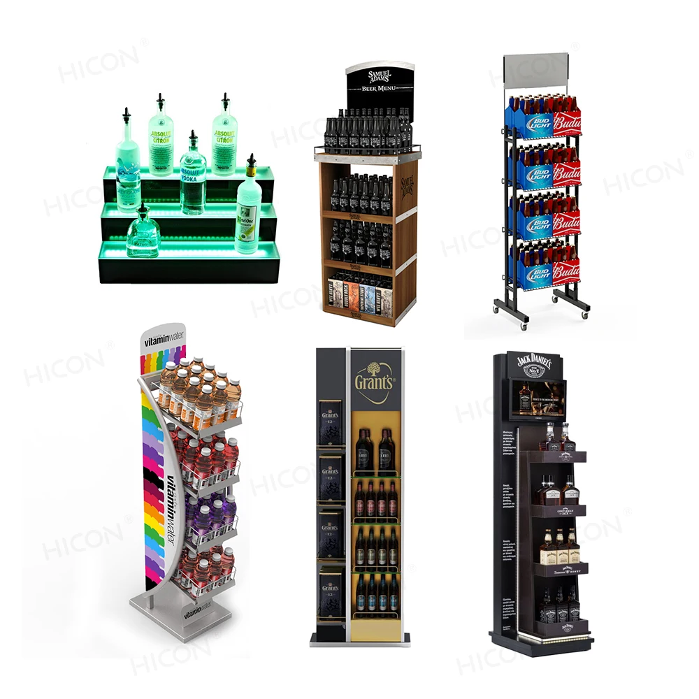 Customized Wine Display Racks for Retail Supermarkets