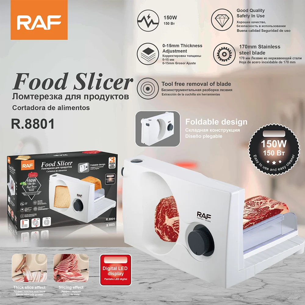 RAF R.8801 Food Slicer - Efficient & Durable Stainless Steel