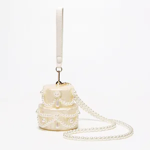 New Handbag Shoulder Crossbody Bag Special Shape Fashion Acrylic Shell Clutch Evening Bags Wedding Party Women Bead Luxury Brand